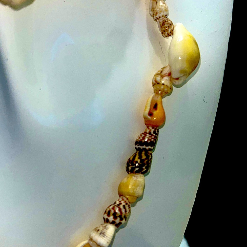 Set Of Three Cowrie & Conch Shell Long Necklaces - image 8